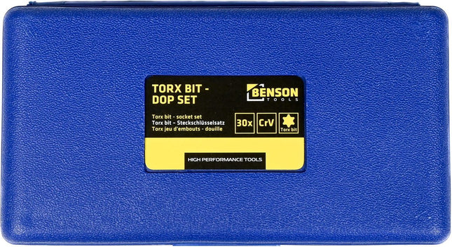 Benson 30-delige Torx-, bit- en doppenset - chroom vanadium staal - veelzijdig en duurzaam