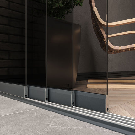 Glazenschuifwanden - getint glas - antraciet - 930 mm