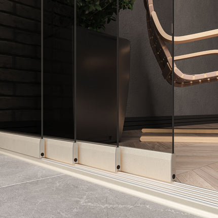 Glazenschuifwanden - getint glas - creme - 900 mm