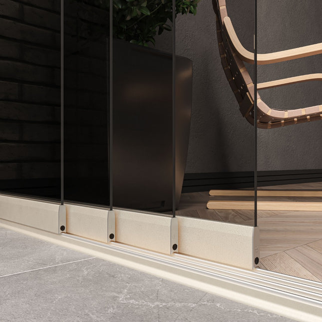 Glazenschuifwanden - getint glas - creme - 930 mm