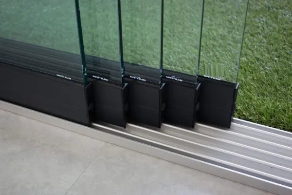 Glazenschuifwanden - Helder glas -  antraciet - 1030 mm