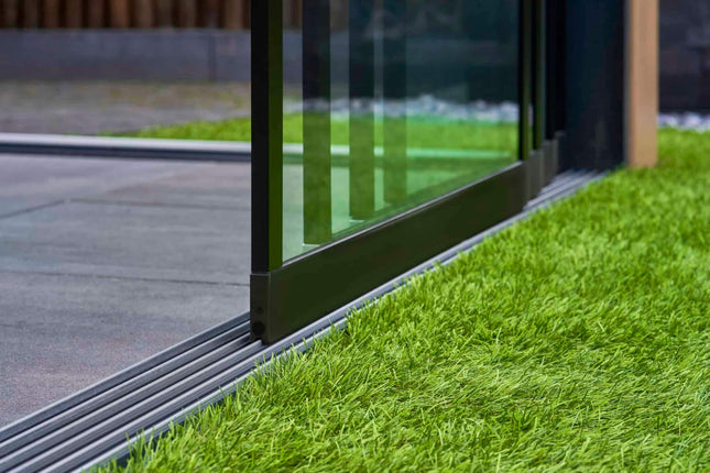 Glazenschuifwanden - steellook glas - zwart - 1030 mm