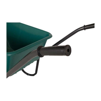 Kruiwagen luchtband kunststof bak 85 liter groen