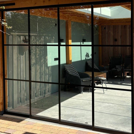 Glazenschuifwanden - steellook glas - zwart - 1030 mm
