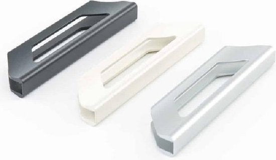 Handgreep Luxe, klembaar, voor gebruik op hardglas schuifwand, glazen schuifdeur systemen, cème-wit