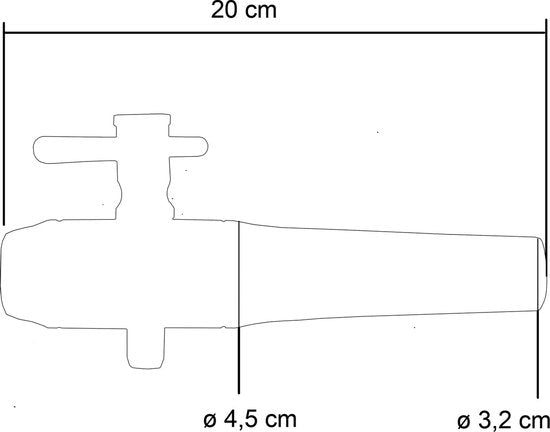 Houten Regenton Kraan - Middel 22,5 cm - ø 3,2 - 4,5 cm