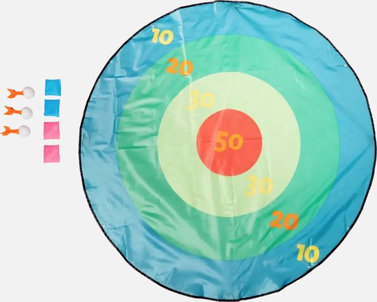 Buitenspel Darten - Kinderspeelgoed - 135cm diameter - +6 jaar - Met drie pijlen - Actieve bezigheid - Vakantie - Spelen
