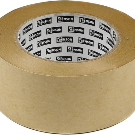 Benson Papieren verpakkingstape - 50 mm x 50 meter - 140 micron - Milieuvriendelijk - Handmatig te scheuren