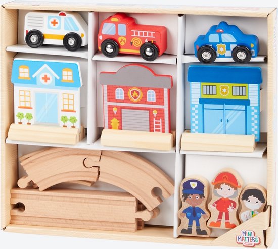 Mini Matters Houten Autobaan | 22 Delig Houten Set | Houten Speelgoed