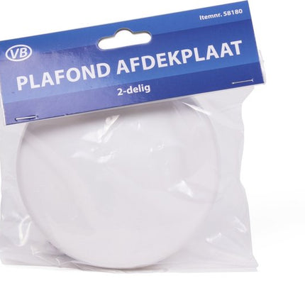 VB Ronde plafondplaat - kunststof - Ø 125 mm - wit - strakke afwerking