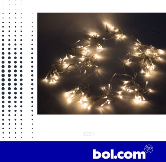 Benson Warm wit LED lichtgordijn - 154 LED's - 1.5 x 1.3 meter - IP44 - Binnen en buiten gebruik