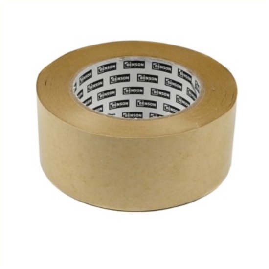 Benson Papieren verpakkingstape - 50 mm x 50 meter - 140 micron - Milieuvriendelijk - Handmatig te scheuren