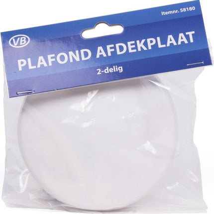 VB Ronde plafondplaat - kunststof - Ø 125 mm - wit - strakke afwerking
