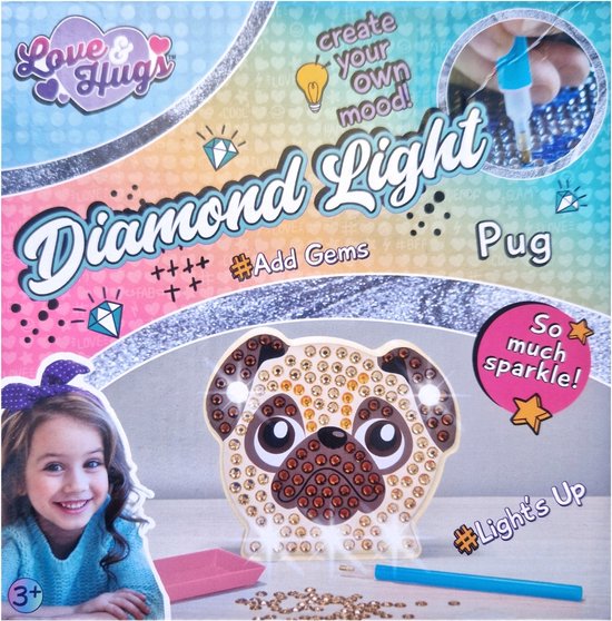 Diamond Painting mopshond lampje