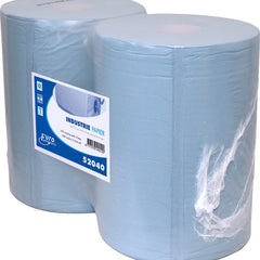 Industriepapier 2-laags Recycled Blauw 37 cm x 400 m - Pak 2 rol