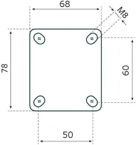 Tarsus Bokwiel - Ø 75 mm - Stalen Velg - Massieve Rubberband - 40 kg Draagvermogen