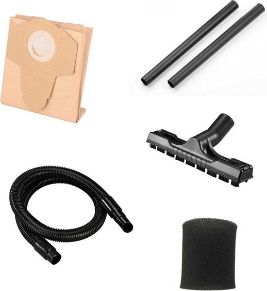 Topgear Nat & droog stofzuiger - 30L - 1400W - 7-delig - Geel/Zwart