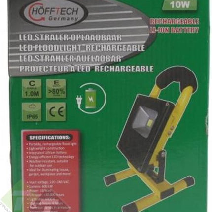 Hofftech Oplaadbare LED bouwlamp - daglicht - 10 watt - 600 lumen - IP65