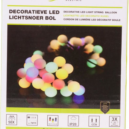 Benson Lichtsnoer - 50 gekleurde LED's - 7 meter - Binnengebruik - IP20