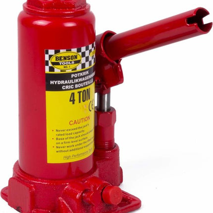 Benson Hydraulische potkrik - 4 ton draagkracht - compact en draagbaar - hefbereik 180-340 mm