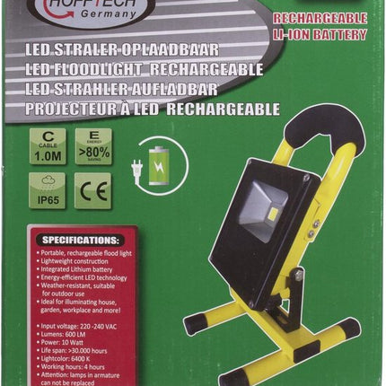 Hofftech Oplaadbare LED bouwlamp - daglicht - 10 watt - 600 lumen - IP65