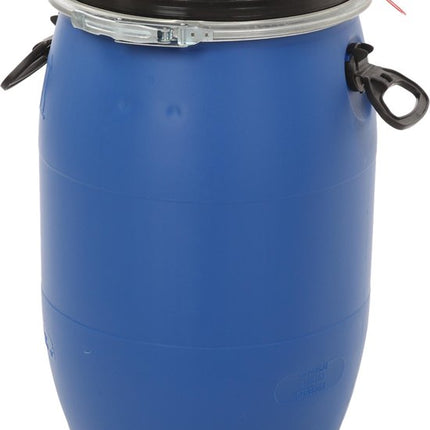 Kunststof ton 60 liter - klemdekselvat blauw zwart - Vat - Afvalton - Regenton