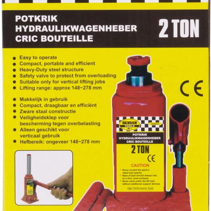 Benson Compacte potkrik - hoog heftbereik - 2 ton - extra stabiliteit - blauw of rood
