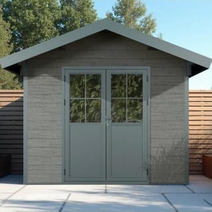 Graniet kunststof tuinhuis met zadeldak 336x320x268cm