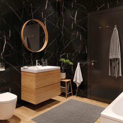 SPC wandpaneel Calacatta Black 265 x 120 cm – zwarte marmerlook