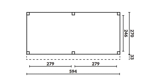 Buitenverblijf Grandiose Plat dak 600 x 270 cm