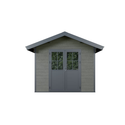 Graniet kunststof tuinhuis met zadeldak 336x320x268cm
