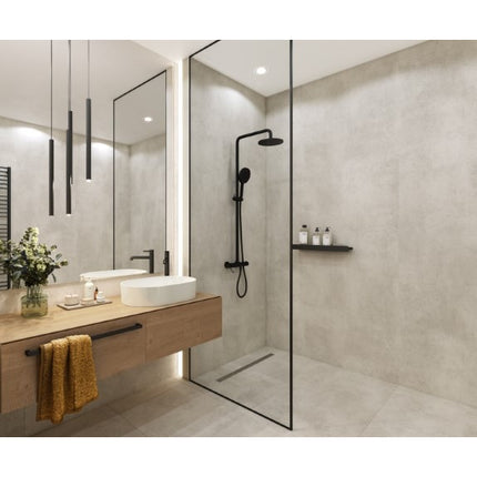 SPC wandpaneel Concrete Mote – lichtgrijze betonlook – 265 × 120 cm