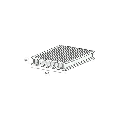 Twinson composiet terrasplank 140 mm - Hazelnootbruin 4 meter