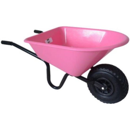 Kinderkruiwagen Metaal met Kunststof Bak - Roze
