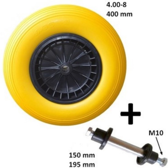 Kruiwagenwiel Anti Lek - 4.80/4.00-8 - Massief PU Band