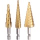 Stapboren set - 3 stuks - HSS - Titanium Coated - 3-12mm 4-12mm 4-20mm - Metaal boor - Hout boor - Kunstof boor - Hoge kwaliteit HSS