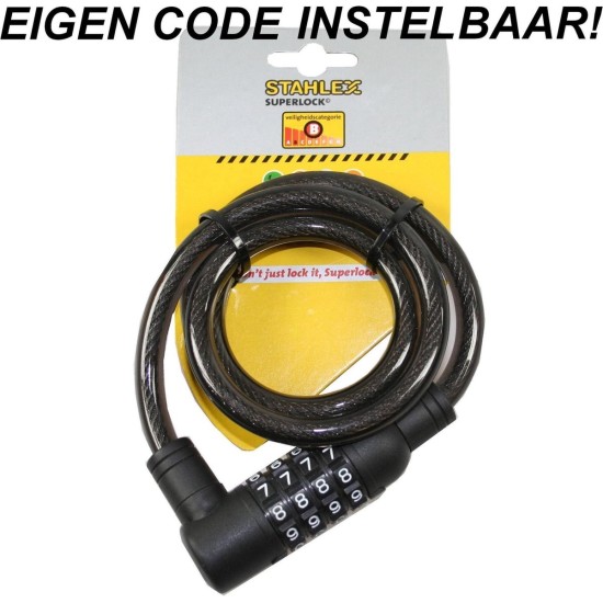 Stahlex Fietsslot Kabelslot Cijferslot 10mm x 1m zwart