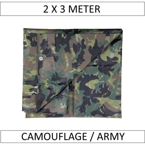 Afdekzeil Camouflage - Leger - 2 x 3 meter - 6 m²