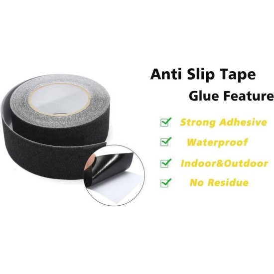 Anti sliptape zwart 50 mm x 5 m - Klustape - Anti-slip - Antislip