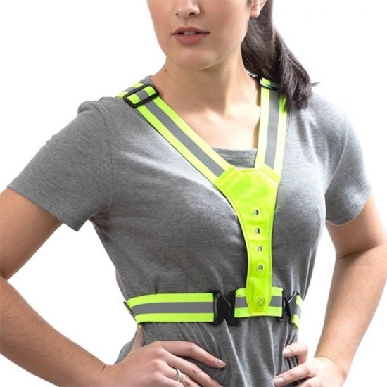 Benson LED Reflecterende Hardloopvest - Veiligheid - Veiligheidsvest - One Size - Unisex - Geel