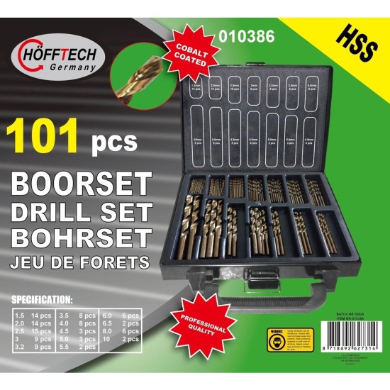 Hofftech HSS Borenset - Cobalt Coated - 101 delig