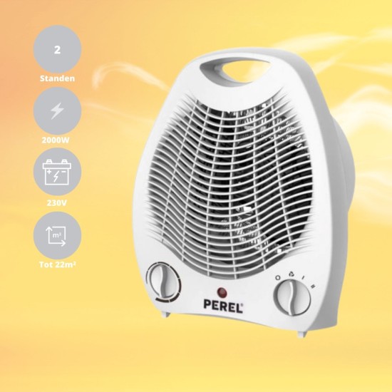 Perel Ventilatorkachel, voor binnen, 2 warmtestanden, 2000 W