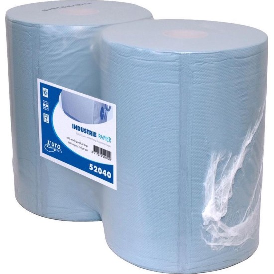 Industriepapier 2-laags Recycled Blauw 37 cm x 400 m - Pak 2 rol