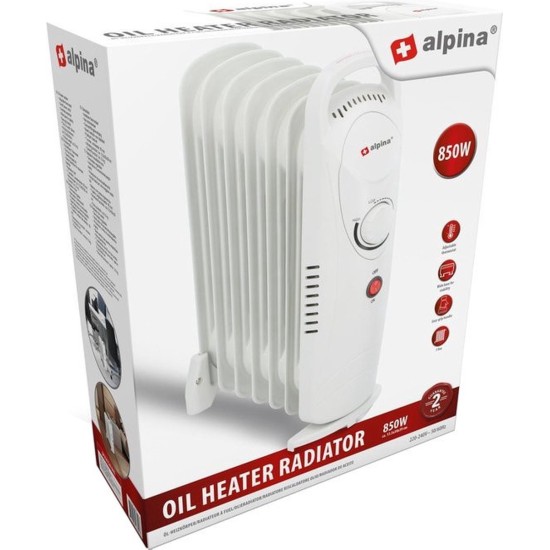 Alpina Olieradiator - Kachel - Heater - 850 Watt