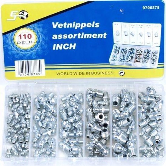 Topgear Vetnippels Inch - Assortiment box - 110 delig