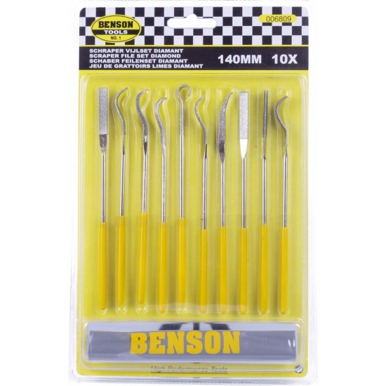 Benson Diamant Schraper Vijlset 140 mm - 10 delig