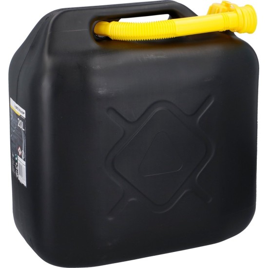 Dunlop Jerrycan 20 Liter - Benzine en Water - UN-Gecertificeerd voor Gevaarlijke Vloeistoffen - Incl. Trechter/Benzineslang - Zwart/Geel