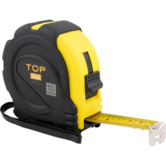 TOPGEAR Rolbandmaat 10 mtr, rubber grip blister