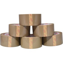 6 x Rollen Verpakkingstape Dozentape | 66m x 48mm | Bruin | Degelijke Kwaliteit | Voordeelverpakking