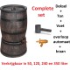 Dollux Regenton met voet, houtlook, 140 liter, incl. regenton vulautomaat en kraan